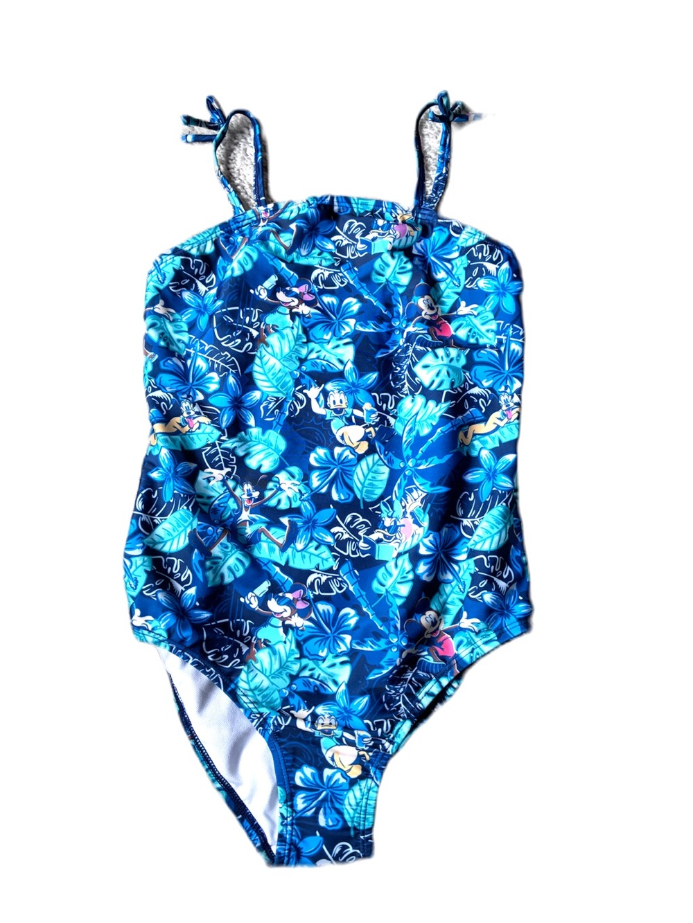 NWT Girls Disney Blue Tropical One-Piece Swimsuit